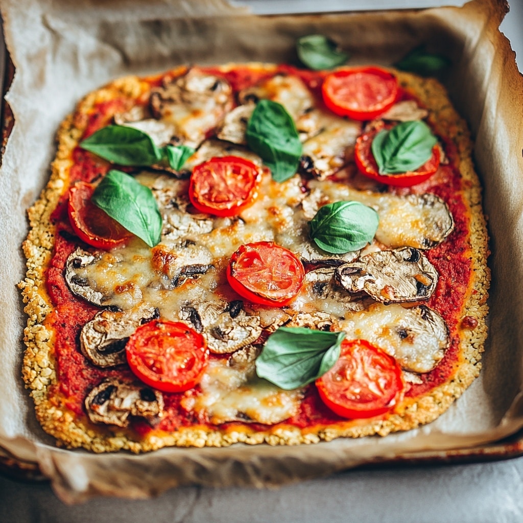 Baking process of vegan cauliflower pizza crust