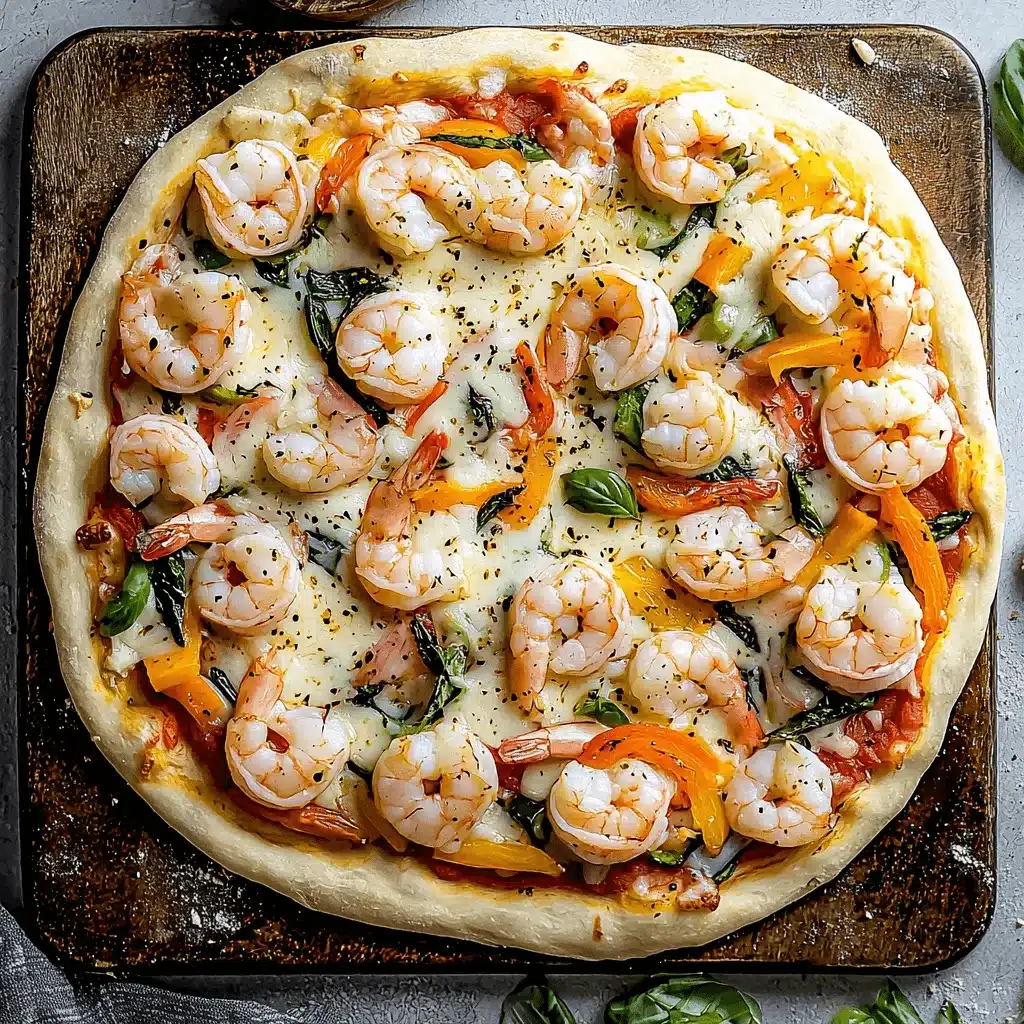 shrimp-pizza-serving.jpg Served shrimp pizza with wine and salad